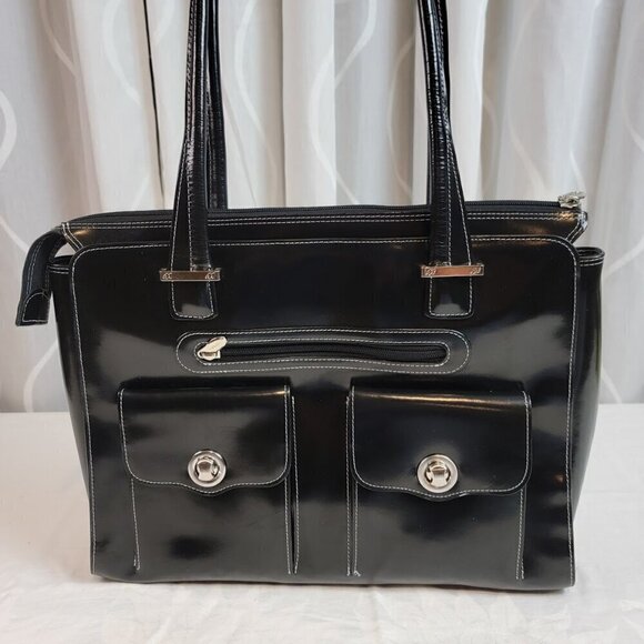 McKlein Verona Leather Laptop Briefcase - Picture 2 of 14